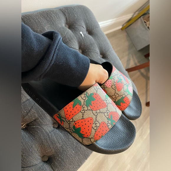 Gucci Shoes Gucci Strawberry Slides Poshmark